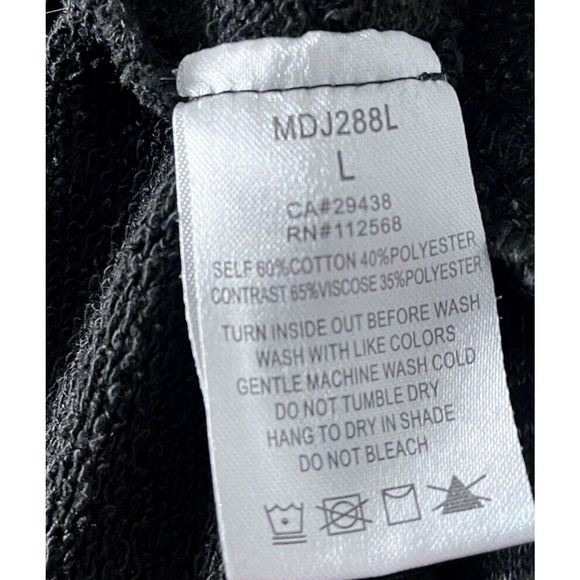 Miss Me Embroidered Sweatshirt Jacket Hoodie Distressed Hem Cotton Womens Large - Picture 15 of 16